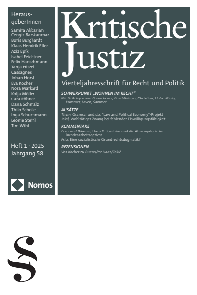 Cover der Ausgabe: KJ Kritische Justiz Jahrgang 58 (2025), Heft 1