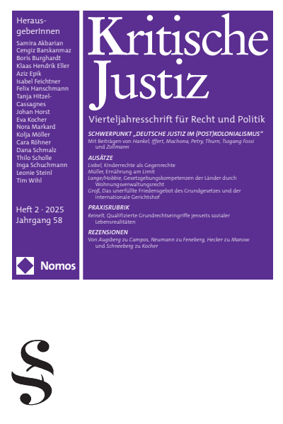 Cover der Ausgabe: KJ Kritische Justiz Jahrgang 58 (2025), Heft 2