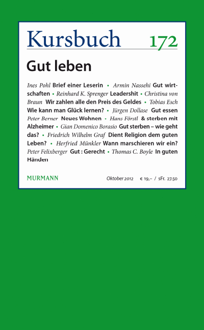 Cover der Ausgabe: Kursbuch Jahrgang 48 (2012), Heft 172
