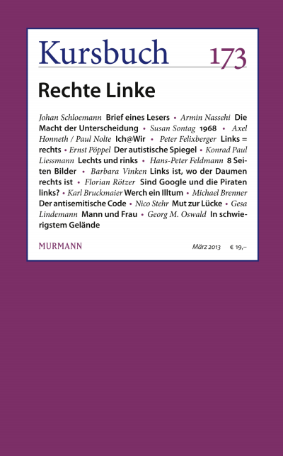Cover der Ausgabe: Kursbuch Jahrgang 49 (2013), Heft 173
