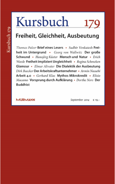 Cover der Ausgabe: Kursbuch Jahrgang 50 (2014), Heft 179