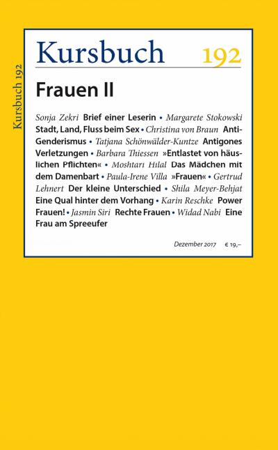 Cover der Ausgabe: Kursbuch Jahrgang 53 (2017), Heft 192