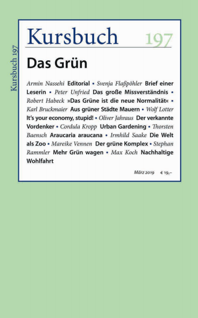 Cover der Ausgabe: Kursbuch Jahrgang 55 (2019), Heft 197
