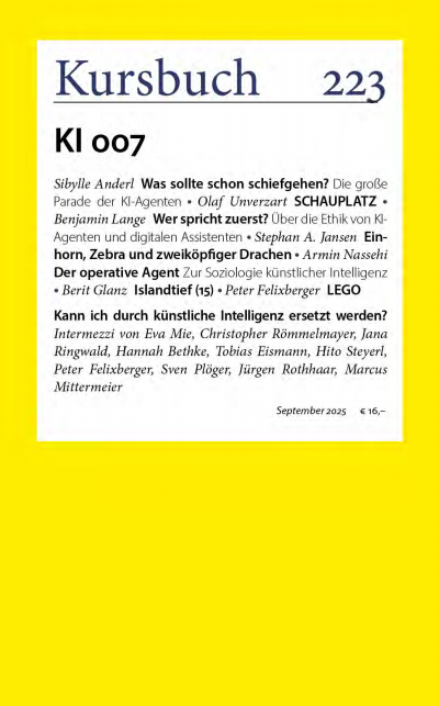 Cover der Ausgabe: Kursbuch Jahrgang 61 (2025), Heft 223