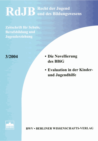 Cover der Ausgabe: RdJB Recht der Jugend und des Bildungswesens Jahrgang 52 (2004), Heft 3