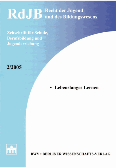 Cover der Ausgabe: RdJB Recht der Jugend und des Bildungswesens Jahrgang 53 (2005), Heft 2