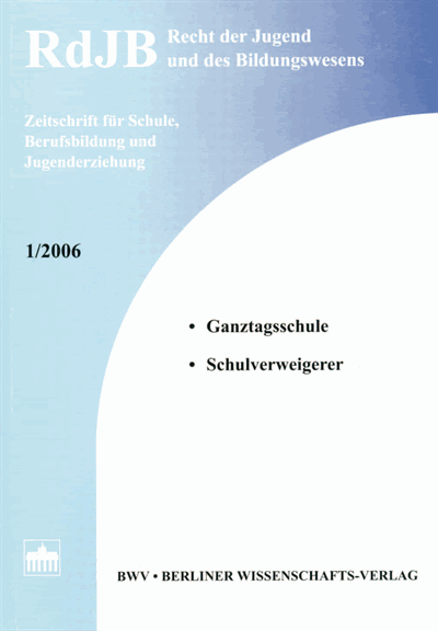 Cover der Ausgabe: RdJB Recht der Jugend und des Bildungswesens Jahrgang 54 (2006), Heft 1