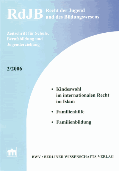 Cover der Ausgabe: RdJB Recht der Jugend und des Bildungswesens Jahrgang 54 (2006), Heft 2