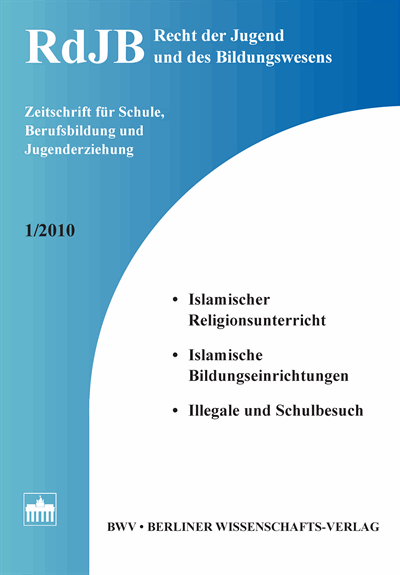 Cover der Ausgabe: RdJB Recht der Jugend und des Bildungswesens Jahrgang 58 (2010), Heft 1