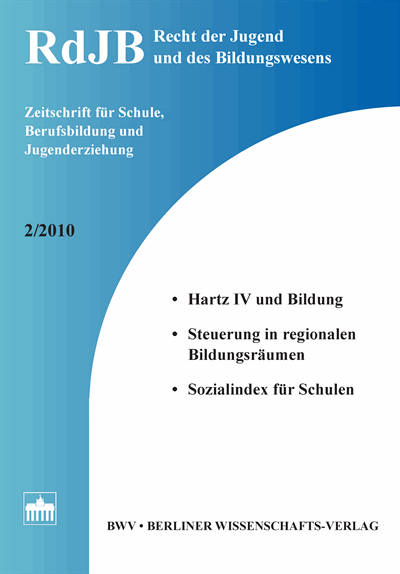 Cover der Ausgabe: RdJB Recht der Jugend und des Bildungswesens Jahrgang 58 (2010), Heft 2