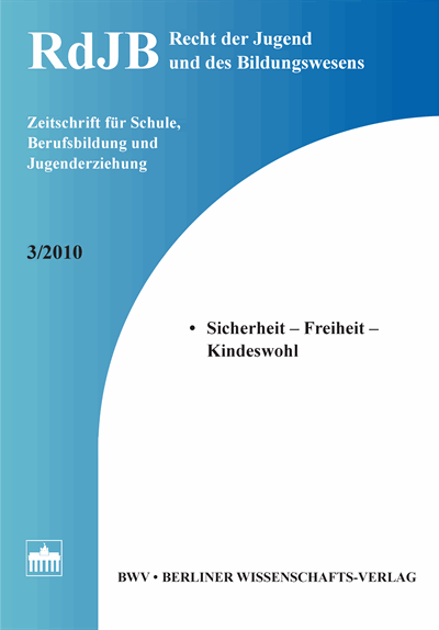 Cover der Ausgabe: RdJB Recht der Jugend und des Bildungswesens Jahrgang 58 (2010), Heft 3