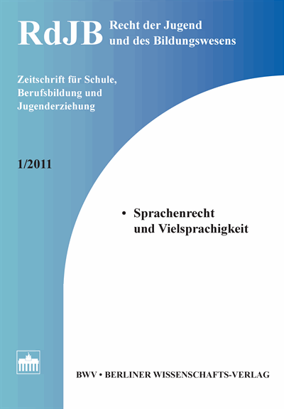 Cover der Ausgabe: RdJB Recht der Jugend und des Bildungswesens Jahrgang 59 (2011), Heft 1