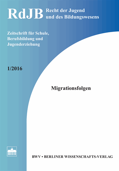 Cover der Ausgabe: RdJB Recht der Jugend und des Bildungswesens Jahrgang 64 (2016), Heft 1