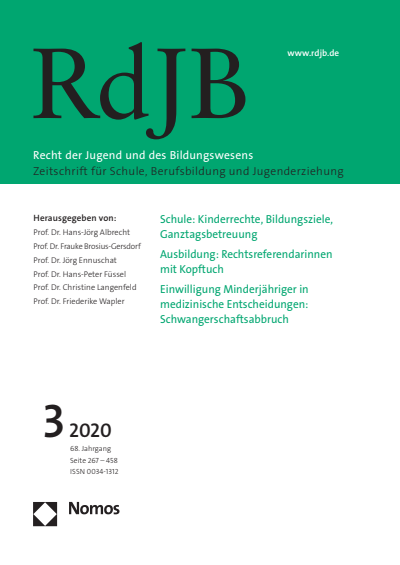 Cover der Ausgabe: RdJB Recht der Jugend und des Bildungswesens Jahrgang 68 (2020), Heft 3