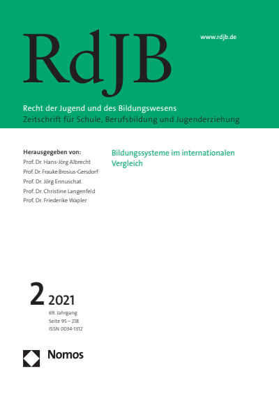 Cover der Ausgabe: RdJB Recht der Jugend und des Bildungswesens Jahrgang 69 (2021), Heft 2
