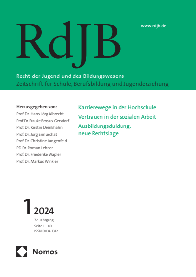 Cover of Volume: RdJB Recht der Jugend und des Bildungswesens Volume 72 (2024), Edition 1
