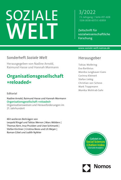 Cover of Volume: SozW Soziale Welt Volume 73 (2022), Edition 3
