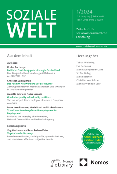 Cover of Volume: SozW Soziale Welt Volume 75 (2024), Edition 1