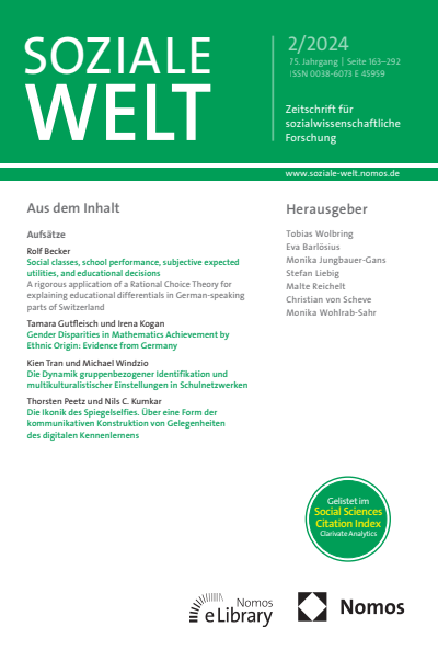 Cover of Volume: SozW Soziale Welt Volume 75 (2024), Edition 2
