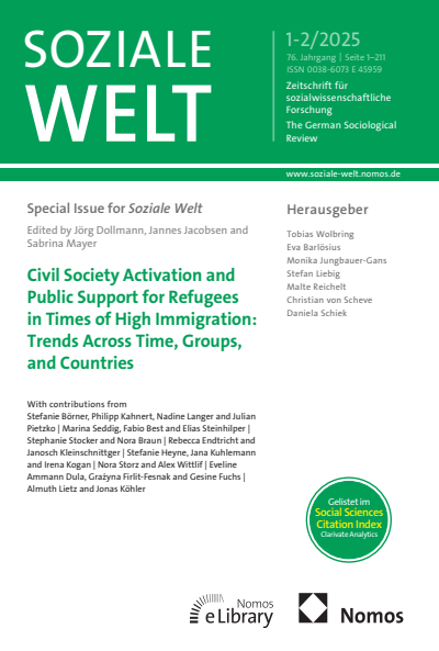 Cover of Volume: SozW Soziale Welt Volume 76 (2025), Edition 1-2
