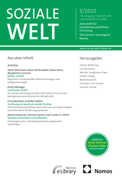 Cover of Volume: SozW Soziale Welt Volume 76 (2025), Edition 3