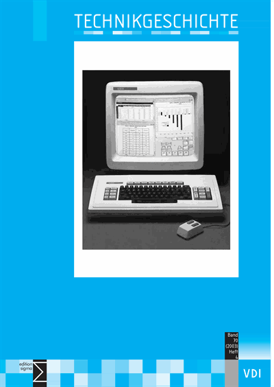 Cover der Ausgabe: TG Technikgeschichte Jahrgang 70 (2003), Heft 4