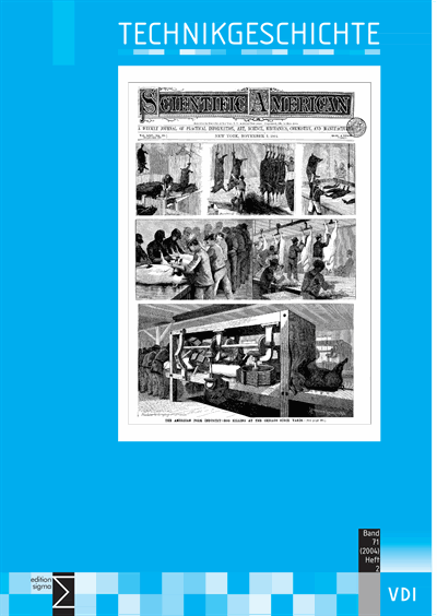 Cover der Ausgabe: TG Technikgeschichte Jahrgang 71 (2004), Heft 2