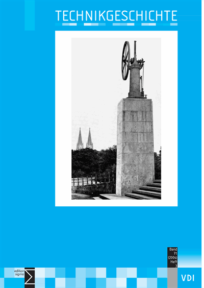 Cover der Ausgabe: TG Technikgeschichte Jahrgang 71 (2004), Heft 3