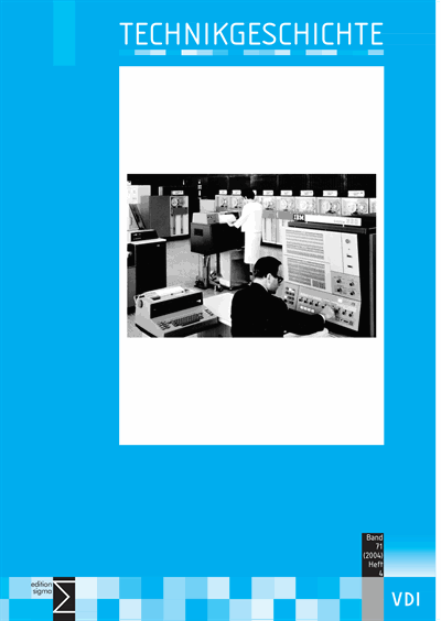 Cover der Ausgabe: TG Technikgeschichte Jahrgang 71 (2004), Heft 4