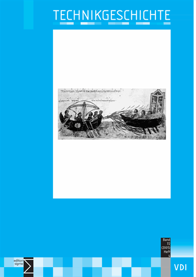 Cover der Ausgabe: TG Technikgeschichte Jahrgang 72 (2005), Heft 4