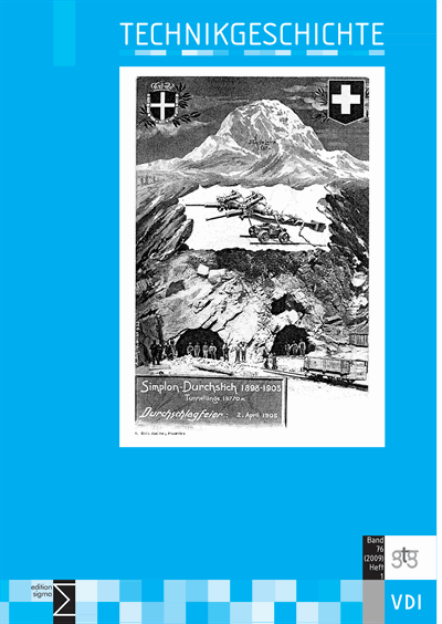 Cover der Ausgabe: TG Technikgeschichte Jahrgang 76 (2009), Heft 1