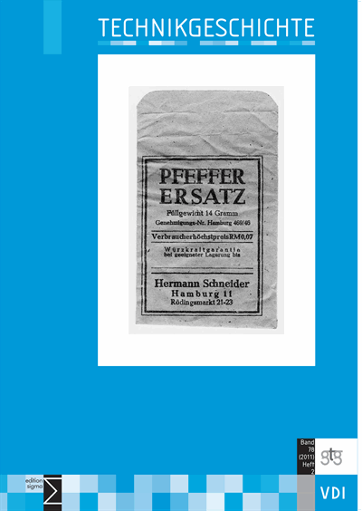 Cover der Ausgabe: TG Technikgeschichte Jahrgang 78 (2011), Heft 2
