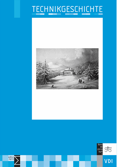 Cover der Ausgabe: TG Technikgeschichte Jahrgang 80 (2013), Heft 1