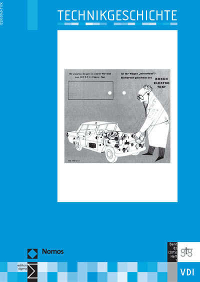 Cover der Ausgabe: TG Technikgeschichte Jahrgang 82 (2015), Heft 1