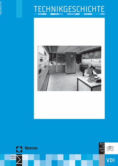 Cover der Ausgabe: TG Technikgeschichte Jahrgang 82 (2015), Heft 2