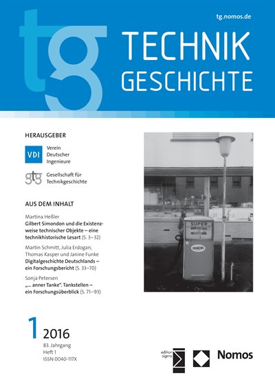 Cover der Ausgabe: TG Technikgeschichte Jahrgang 83 (2016), Heft 1