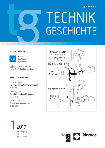 Cover of Volume: TG Technikgeschichte Volume 84 (2017), Edition 1