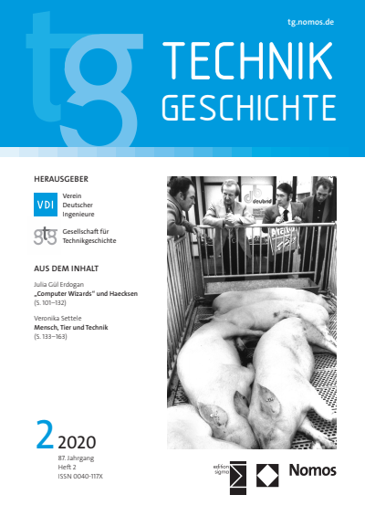 Cover der Ausgabe: TG Technikgeschichte Jahrgang 87 (2020), Heft 2