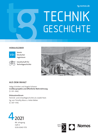 Cover der Ausgabe: TG Technikgeschichte Jahrgang 88 (2021), Heft 4