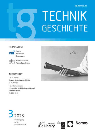 Cover der Ausgabe: TG Technikgeschichte Jahrgang 90 (2023), Heft 3