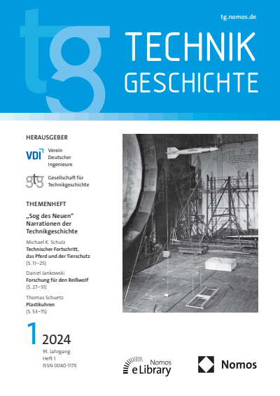 Cover der Ausgabe: TG Technikgeschichte Jahrgang 91 (2024), Heft 1