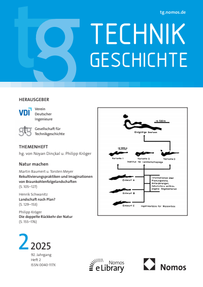 Cover der Ausgabe: TG Technikgeschichte Jahrgang 92 (2025), Heft 2