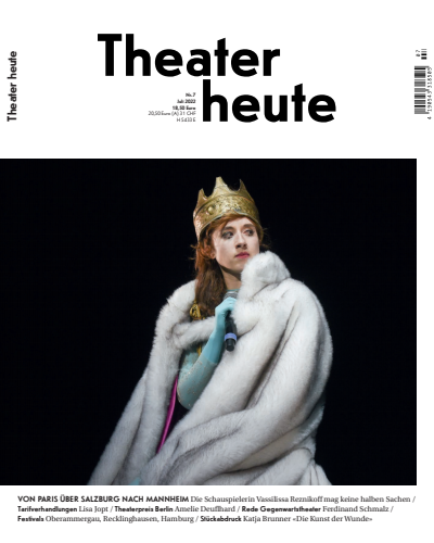Cover der Ausgabe: Theater heute Jahrgang 63 (2022), Heft 7