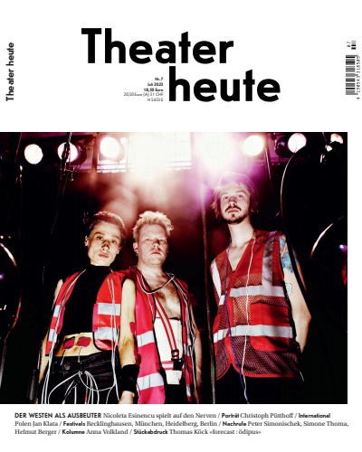 Cover der Ausgabe: Theater heute Jahrgang 64 (2023), Heft 7