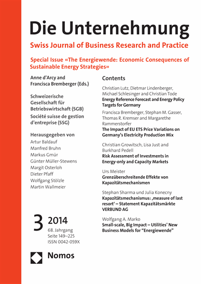 Cover of Volume: Swiss Journal of Business Volume 68 (2014), Edition 3