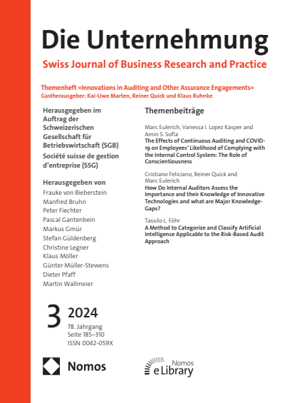 Cover der Ausgabe: Swiss Journal of Business Jahrgang 78 (2024), Heft 3