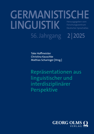 Cover der Ausgabe: Germanistische Linguistik Jahrgang 56 (2025), Heft 2
