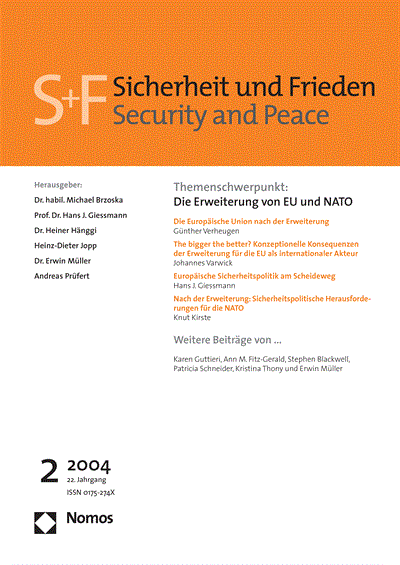 Cover of Volume: S&F Sicherheit und Frieden Volume 22 (2004), Edition 2