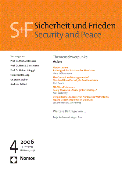 Cover der Ausgabe: S&F Sicherheit und Frieden Jahrgang 24 (2006), Heft 4