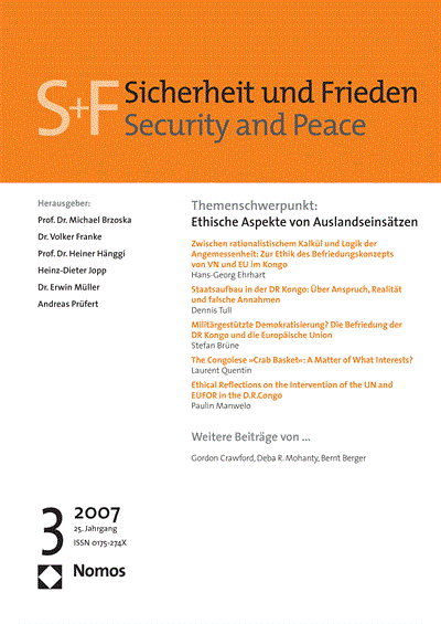 Cover of Volume: S&F Sicherheit und Frieden Volume 25 (2007), Edition 3